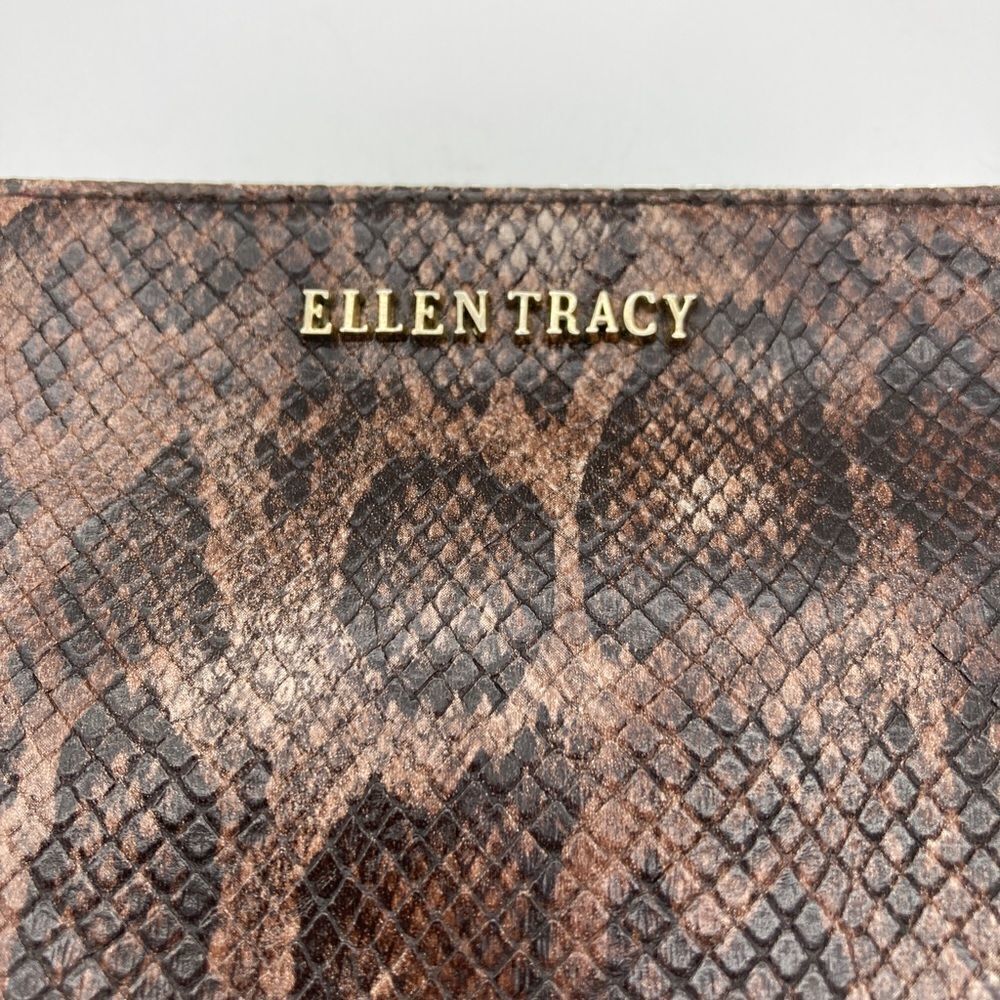 Ellen Tracy Python Wristlet Brown/Chocolate Color - Picture 2 of 9